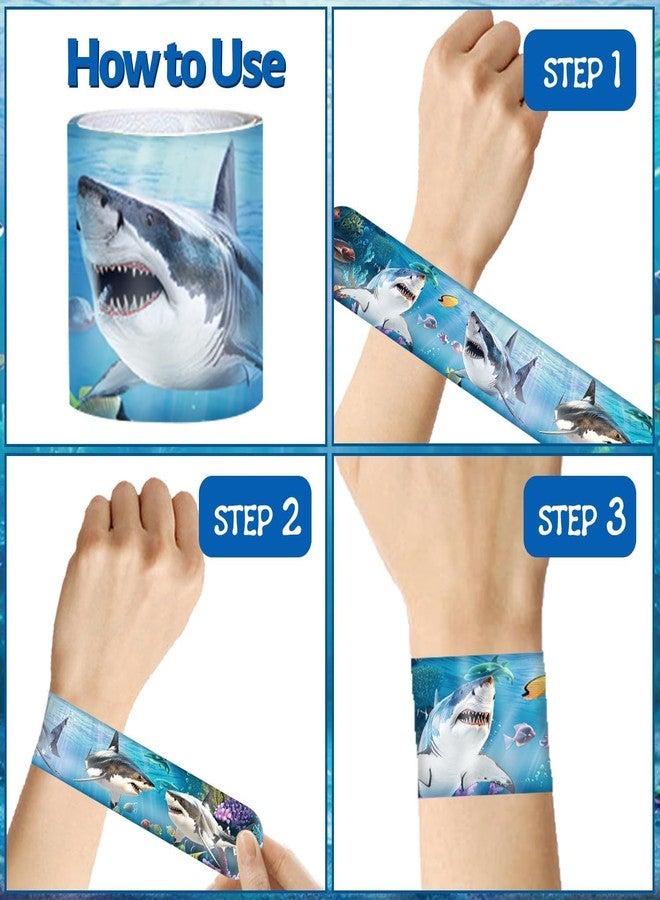 سنابترون هدايا سنابترون بيبي شارك لأعياد ميلاد الأطفال - 12 سوارًا قابلًا للصفع للبنات والأولاد، بتصميم بيبي شارك، زينة أو لوازم حفلات / هدية عيد ميلاد للأولاد / هدايا تذكارية لأعياد الميلاد - Image 2